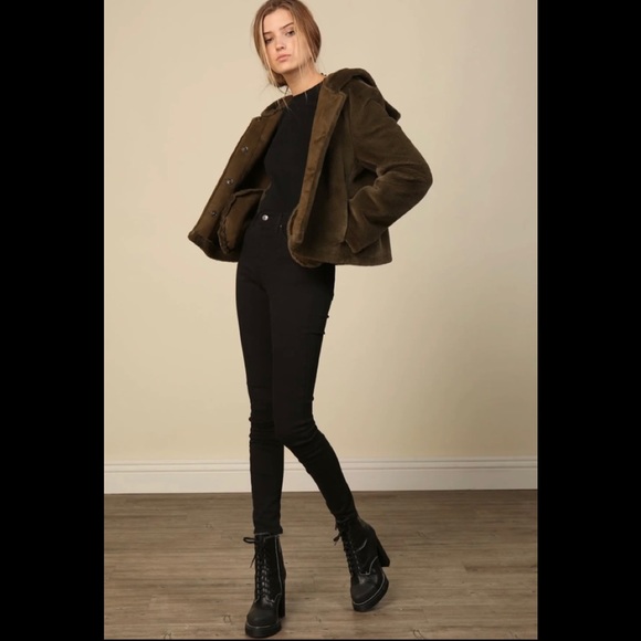 Line & Dot Jackets & Blazers - Line & Dot Andi reversible faux fur shearling jacket